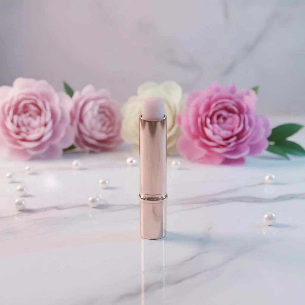 Nivea lip balm stick and tinted balm on a white surface